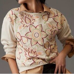 Anthropologie Tiny Helena Embroidered Pullover Size XXS